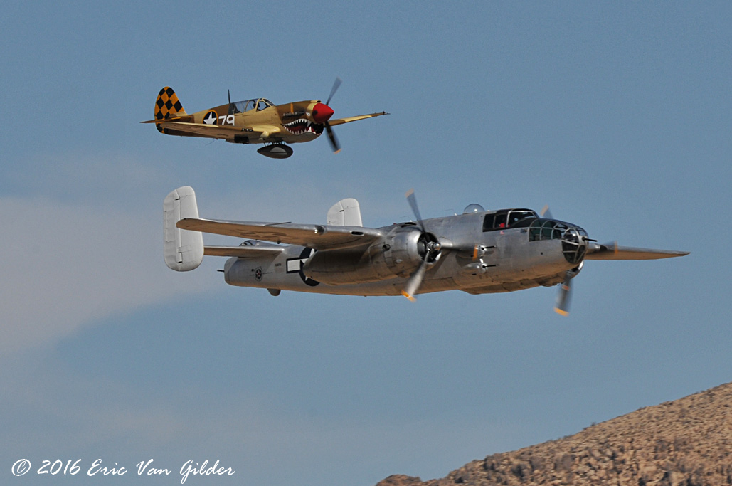 P-40 Warhawk and B-25 Mitchell
