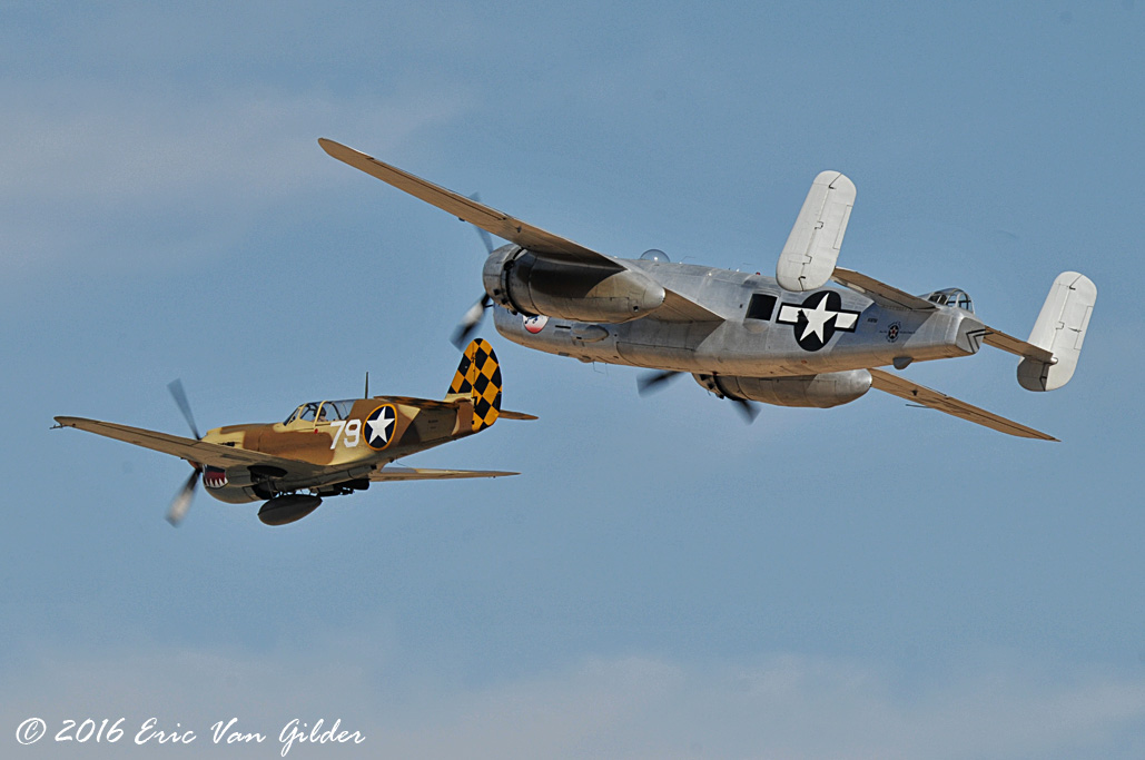 P-40 Warhawk and B-25 Mitchell